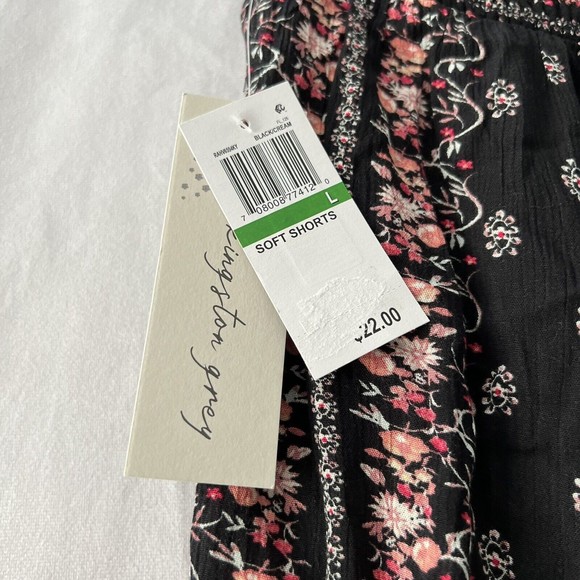 KINGSTON GREY JUNIORS PRINTED SOFT SHORTS RUST BOHO ELASTIC WAIST PULL ON - Picture 5 of 5